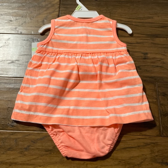 New Carter’s romper dress coral striped size 3 months - Picture 5 of 5